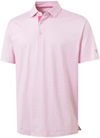 M MAELREG Mens Golf Shirt Short Sleeve Dry Fit Print Moisture Wicking by MAELREG