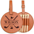 EDSG Personalized Leather Golf Tee Holder Bag Tag by EDSG