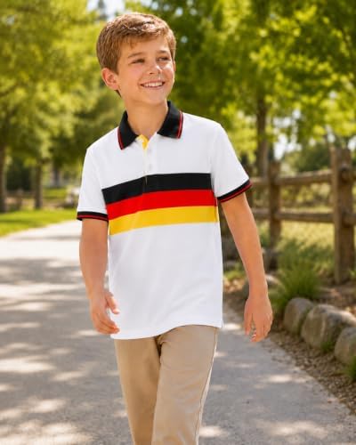 Boys Golf Polo Shirts Short Sleeve Color Contrast 5-14Y - Image 6