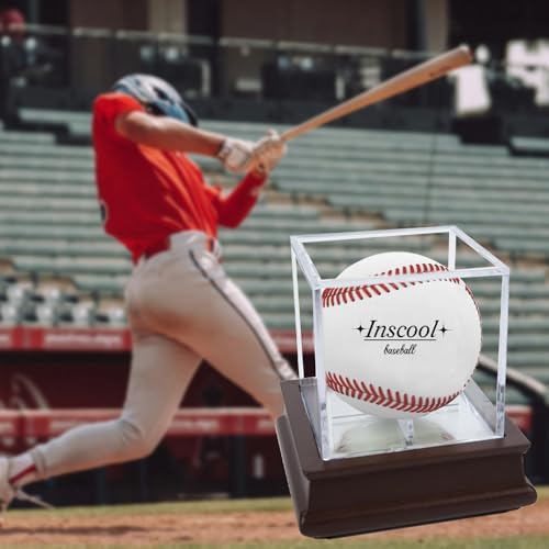 Baseball Display Case with Mirrored Wooden Base Acrylic Cube - Image 6