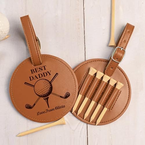 EDSG Personalized Leather Golf Tee Holder Bag Tag - Image 4