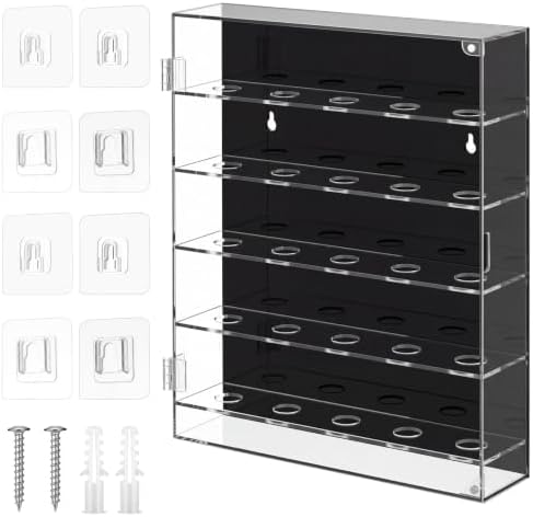 SiliFine Acrylic Golf Ball Display Case, 5-Tier Wall Mounted Holder - Image 2
