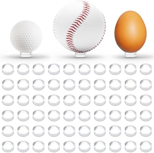 100 Pcs Ring Golf Ball Display Case 0.6 Inches Clear Baseball Holder Golf Ball by PartyZealot