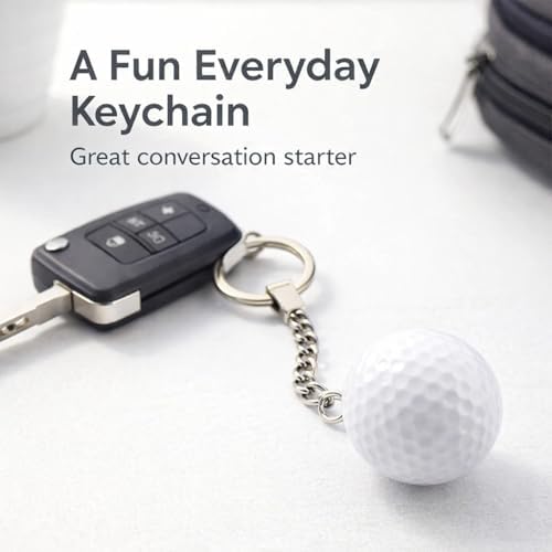 kcrygogo Real Golf Ball With Keychain Bag Pendant Decorations White Golf Ball - Image 2