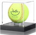 JupDec Softball Display Case Clear Acrylic Ball Holder, UV Protected Cube by JupDec