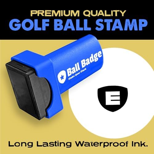 Ball Badge Monogram Golf Ball Stamp, Shield Initial E - Image 3