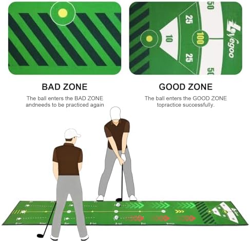 Golf Practice Mat with Alignment Mirror - 20 in X 120in Golf Putting Mat - Image 3