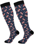 White Baseballs Stitching Compression Sock by Unknown