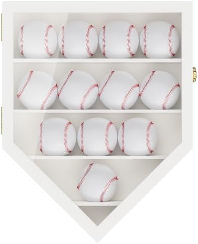 TJ.MOREE 12 Balls Baseball Display Case Wall-Mounted, Durable Wood - Image 2