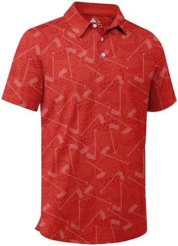 ZITY Men's Golf Shirts Short Sleeve Print Patterns Casual Collared Polo by ZITY