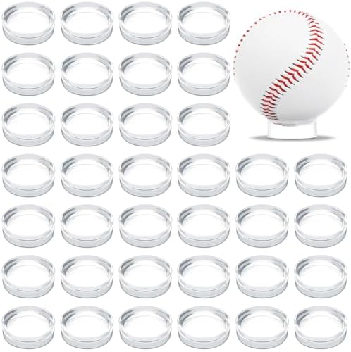 100 Pcs Baseball Holder for Baseball Display Case 1.22 Inches Round Acrylic by PartyZealot