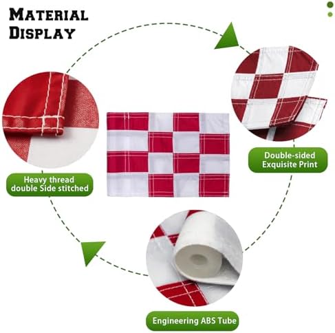 AZCOVER 3 Pack Checkered Golf Flag 8x6 Inch - Image 3