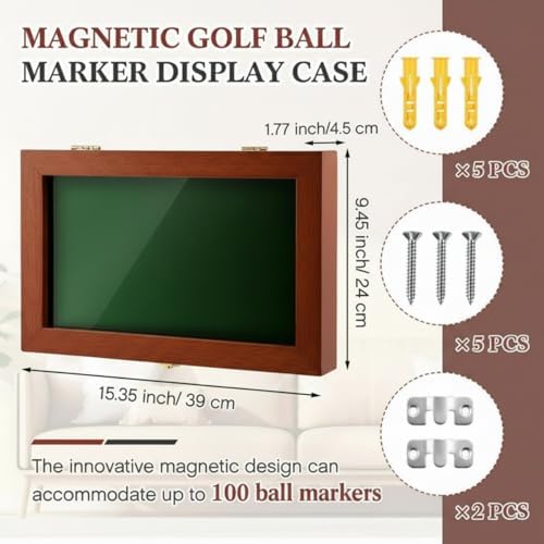Silipull 40 Golf Ball Marker Display Case Wall Mount, 15.5"x9.5" - Image 3