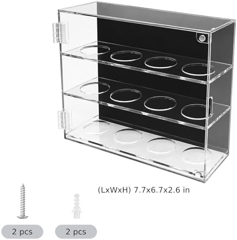 Golf Ball Display Case, 3-Tier 12-Slot Wall Rack - Image 7