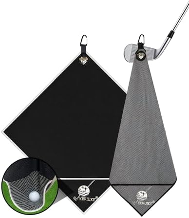 Magnetic Golf Towel with Upgraded Cleaning Pocket & Clip 20" x 20" by BoostYourOutdoorSportsGame