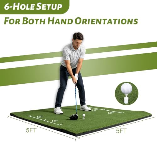 Golf Practice Mat–Indoor/Outdoor Putting Green & Hitting, 5x5/5x10/5x12 ft - Image 2