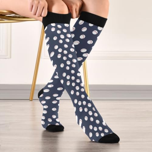 White Baseballs Stitching Compression Sock - Image 3