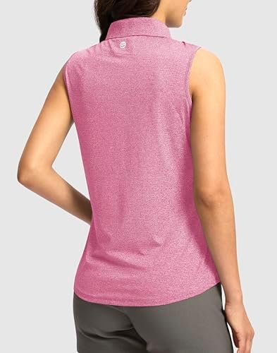 G Gradual Women's Golf Shirts Lightweight 1/4 Zip Collared Tank Top - Image 3