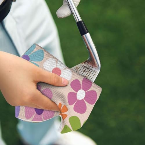 Cute Floral Golf Towel, Funny Colorful Flowers Printed Golf Towel - Image 3