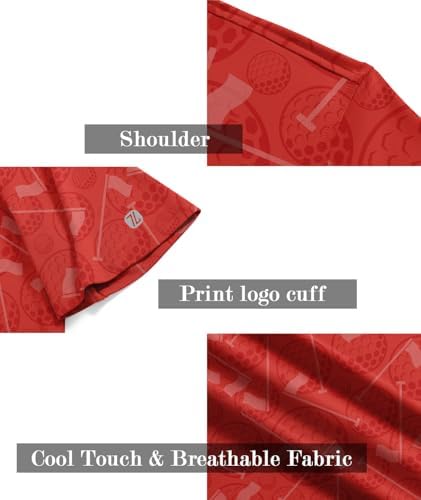 ZITY Men's Golf Shirts Short Sleeve Print Patterns Casual Collared Polo - Image 5