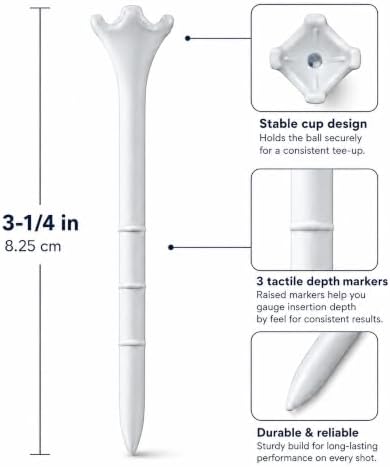 100/150 Pack Professional Plastic Golf Tees 3-1/4", Premium Durable Golf Tee - Image 2