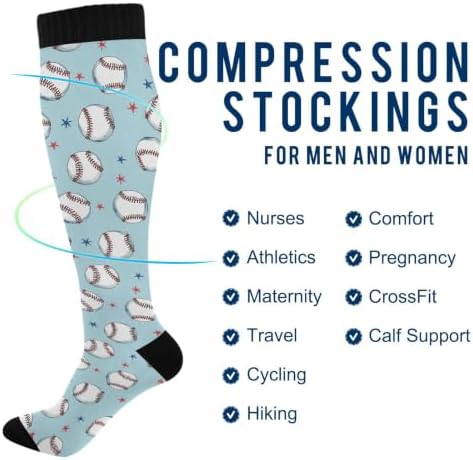 White Baseballs Stitching Compression Sock - Image 5