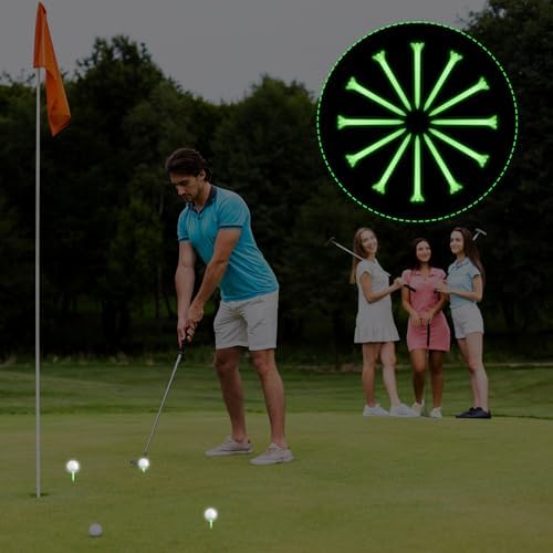 12 Pcs Glow in The Dark Golf Tees, Fluorescent Green Light Up Golf-Tees - Image 5