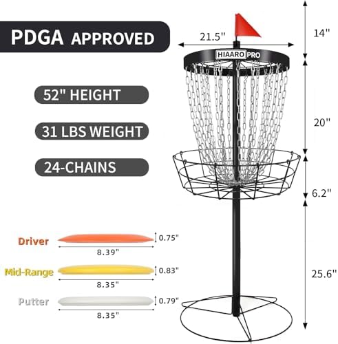 PDGA Approved HIAARO PRO Disc Golf Basket, Portable Disc Golf Target - Image 2