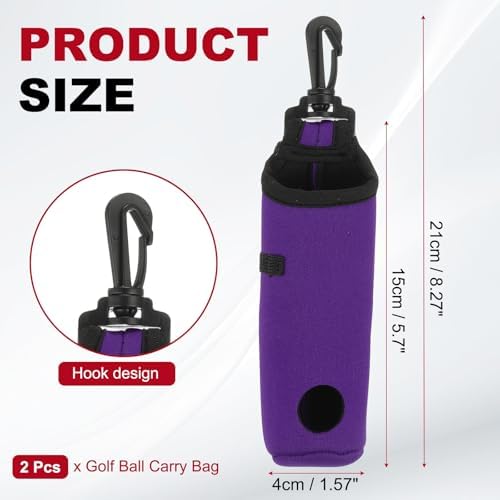 uxcell Golf Ball Carry Bag, Waist-Mounted Storage Bag Neoprene Golf Tee Holder - Image 2