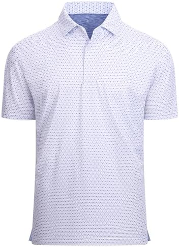 Alex Vando Mens Golf Shirt Moisture Wicking Classic Print Golf Shirts by AlexVando