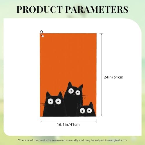 Black Cat Golf Towel Microfiber - Image 2