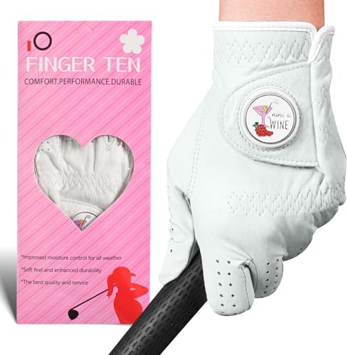FINGER TEN Golf Gloves Women Cabretta Leather 1 Pack by FINGERTENSport