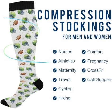 White Baseballs Stitching Compression Sock - Image 5