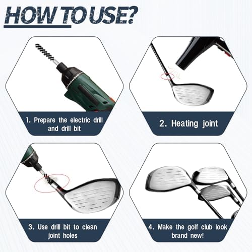 4 Pcs Golf Club Ferrules Hosel Brushes Head Electric Drill Wire Brush - Image 4
