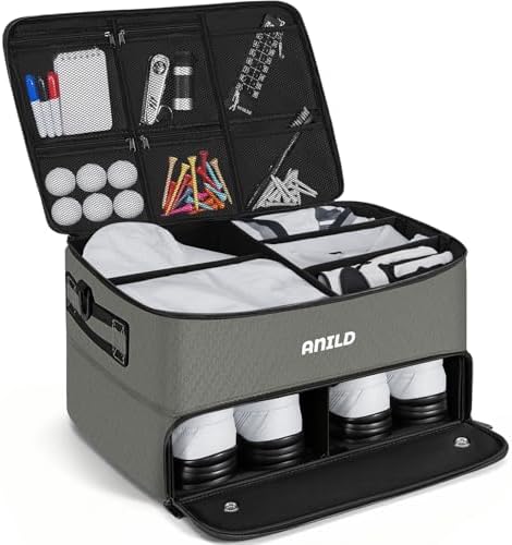 ANILD Golf Trunk Organizer, 2 Layer Golf Storage Case by ANILD