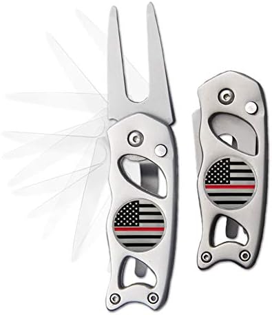 Thin Red Line Steel Switchblade Golf Divot Repair Tool by IndianaMetalCraft