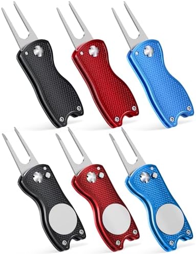 GreenHaven 2-6 Pack Golf Divot Repair Tool Magnetic Ball Marker Foldable by GreenHaven