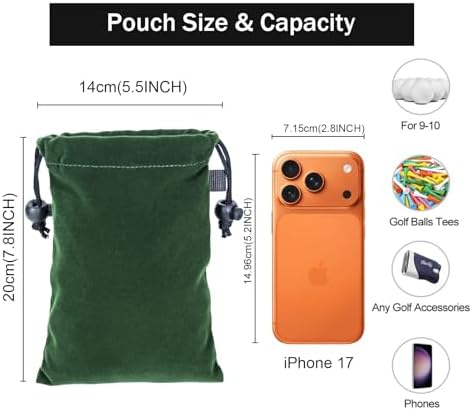Lestyn Golf Tee Pouch with Drawstring, 5.7 x 7.87 Inch Small Accessories Bag - Image 2