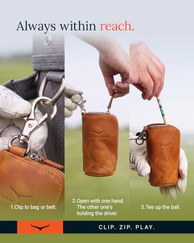 Leather Golf Tee Bag, Valuables Pouch - Image 5