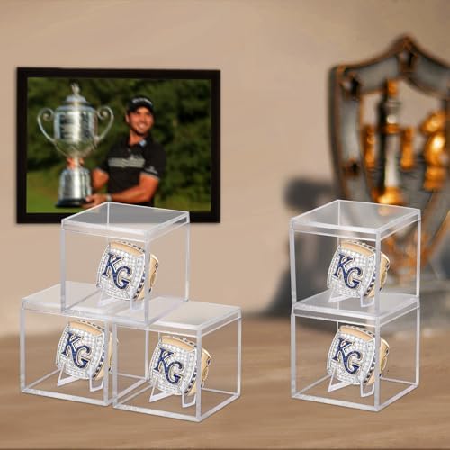 20 Pack Championship Ring Display Case Clear Acrylic Ring Case Display Box - Image 3