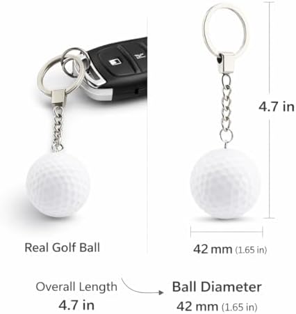kcrygogo Real Golf Ball With Keychain Bag Pendant Decorations White Golf Ball - Image 6