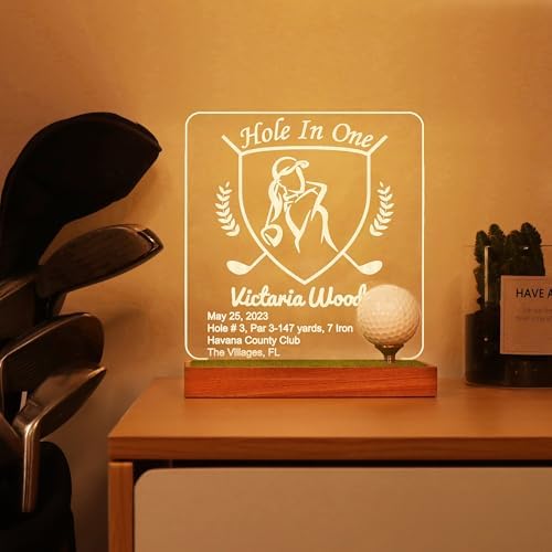 Hole in One Golf Ball Display Case, CoolGift Mart Personalized Light Up Golf - Image 4