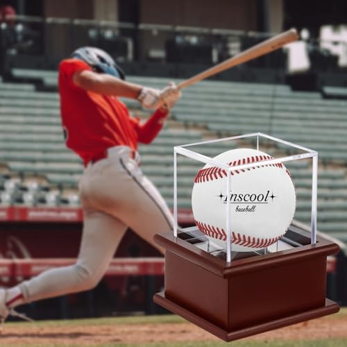 Baseball Display Case with Wooden Base Acrylic Cube - Image 6