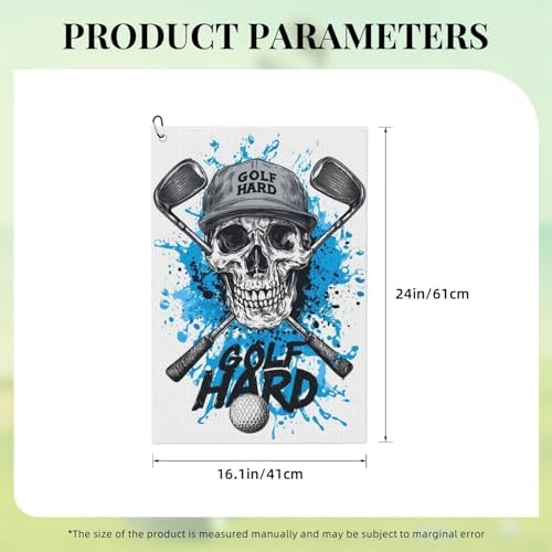 Vibrant Skull Golf Towel Microfiber - Image 2