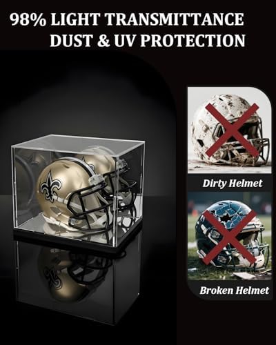 Mini Helmet Display Case with Mirror Back and Base - Image 4