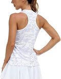 MoFiz Women's Golf Shirts Sleeveless Racerback Polo 1/4 Zip Collarless by MOFIZ