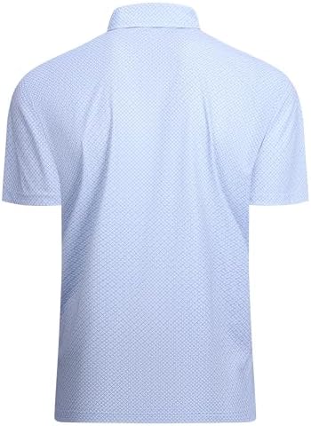 Alex Vando Mens Golf Shirt Moisture Wicking Classic Print Golf Shirts - Image 2