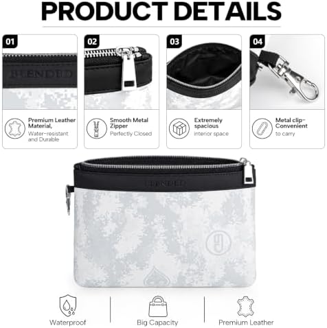 Golf Zipper Valuables Pouch Leather Golf Bag Pouch - Image 3