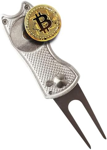 Bitcoin Golf Divot Tool, 3-in-1 Multitool, Magnetic Ball Marker by AlibiGolf