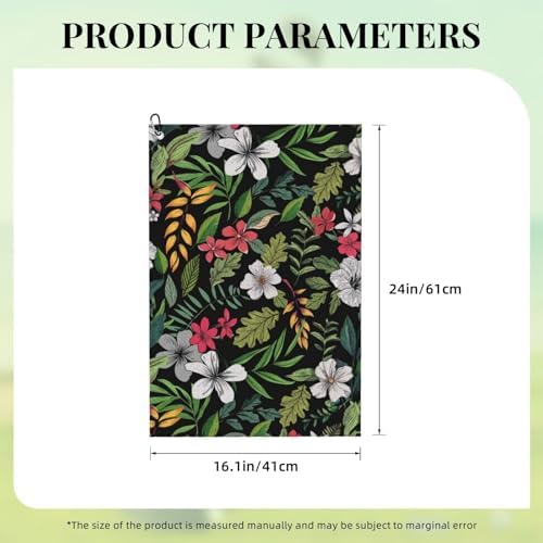 Tropical Floral Golf Towel, Hawaiian Botanical Flower Printed Golf Towel - Image 6